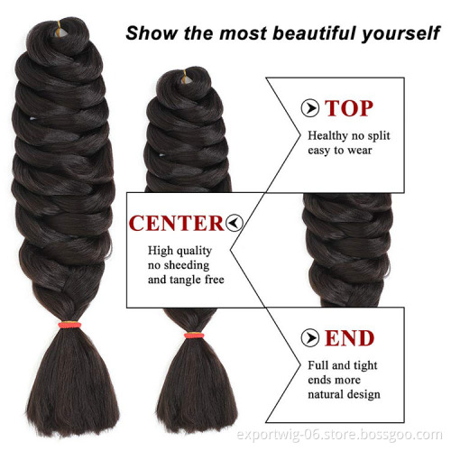 Wholesale Jumbo Braiding Hair Extensions 82inch 165g Long Braids Hair Yaki Texture Synthetic Fiber Braiding Hair Manufacturer